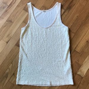 J Crew S Cream Sequin Tank Top
